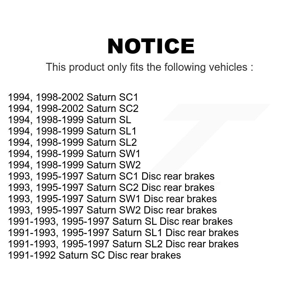 Front Rear Semi-Metallic Brake Pads Kit For Saturn SL2 SL1 SC2 SC1 SW2 SL SW1 SC KSM-100255