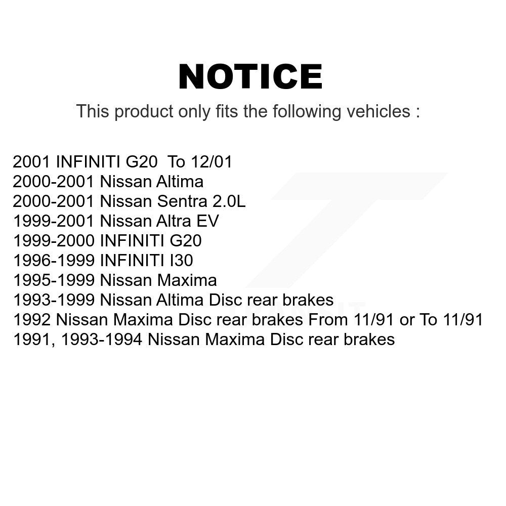 Front Rear Semi-Metallic Brake Pads Kit For Nissan Altima Maxima Sentra Infiniti I30 G20 Altra EV INFINITI KSM-100288
