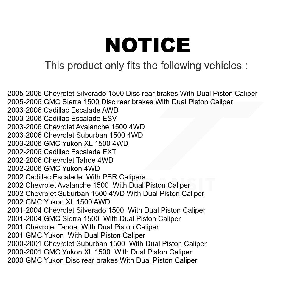 Front Rear Semi-Metallic Brake Pads Kit For Chevrolet Silverado 1500 GMC Tahoe Sierra Suburban Yukon Avalanche XL Cadillac Escalade ESV EXT KSM-100331