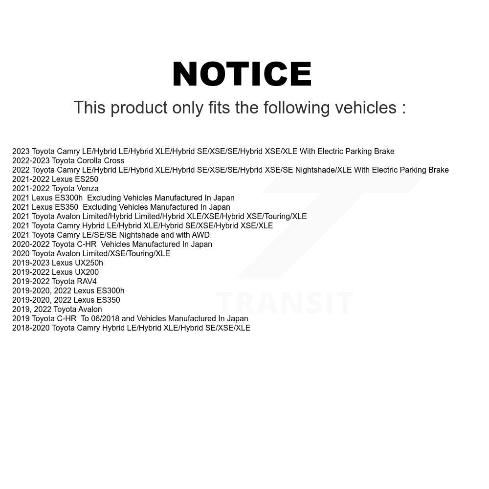 Front Rear Semi-Metallic Brake Pads Kit For Toyota Camry RAV4 Lexus C-HR ES350 Avalon ES300h UX250h UX200 ES250 Venza Corolla Cross KSM-100534