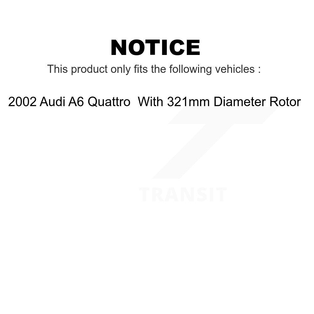 Front Rear Semi-Metallic Brake Pads Kit For 2002 Audi A6 Quattro With 321mm Diameter Rotor KSM-100560