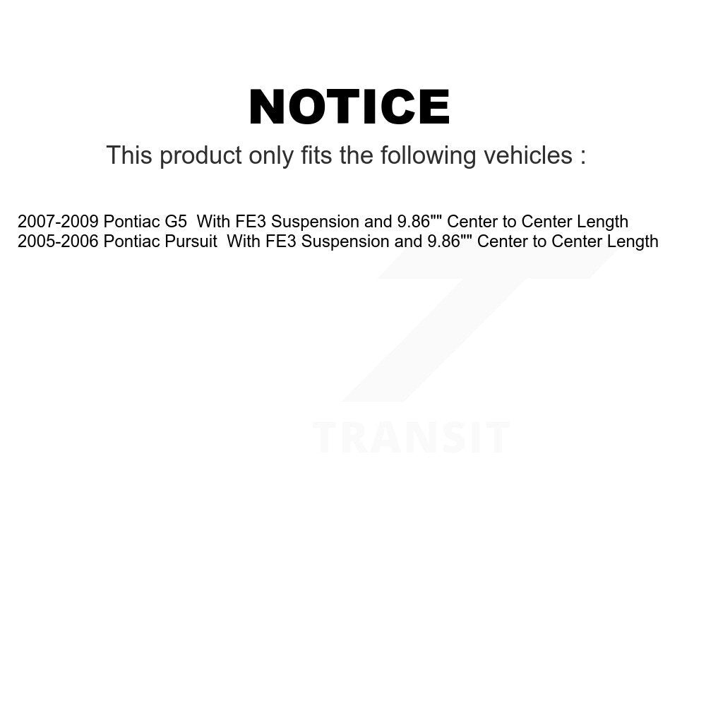 Front Control Arms Assembly And Complete Shock Tie Rods Link Sway Bar Suspension Kit (10Pc) For Pontiac G5 Pursuit With FE3 9.86" Center to Length KSS-104012