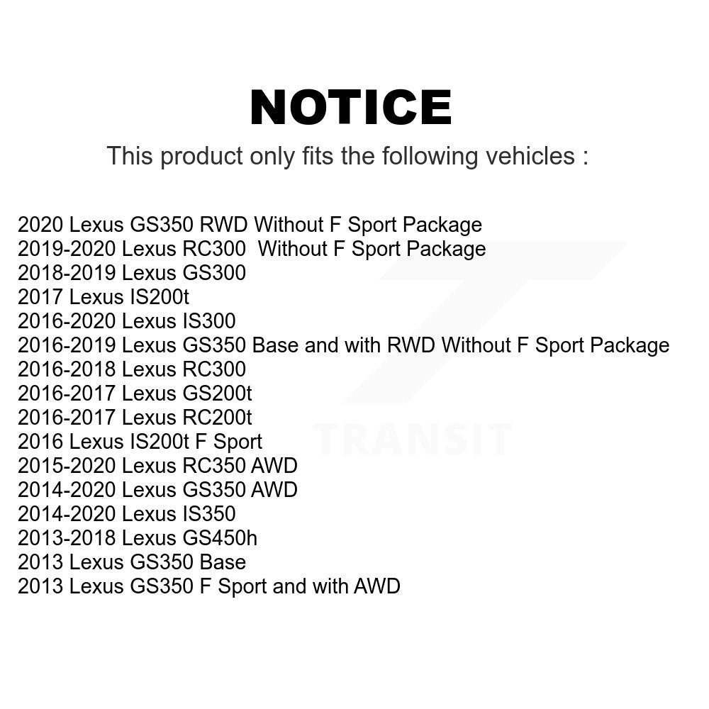 Front Rear Ceramic Brake Pads Kit For Lexus GS350 IS300 IS200t IS350 RC350 RC300 RC200t GS300 GS200t GS450h KTC-100073