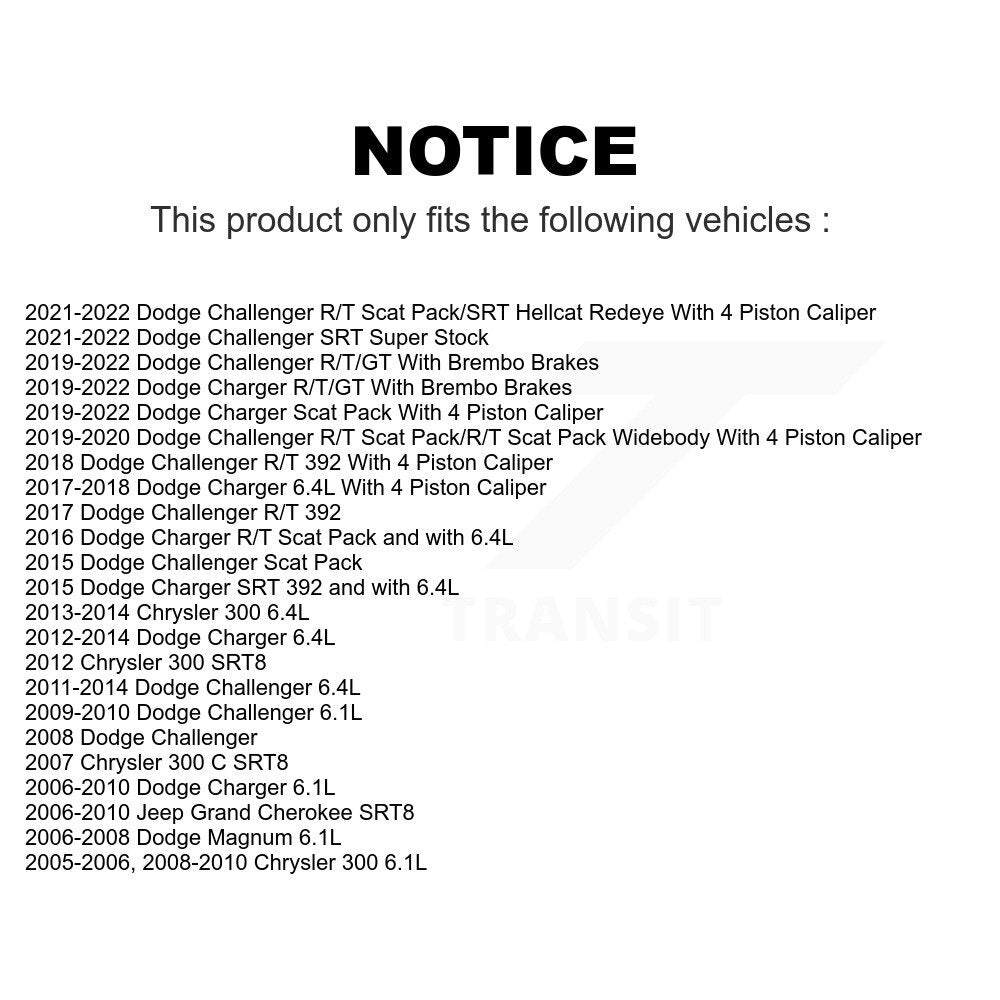 Front Rear Ceramic Brake Pads Kit For Dodge Charger Chrysler 300 Challenger Jeep Grand Cherokee Magnum KTC-100077