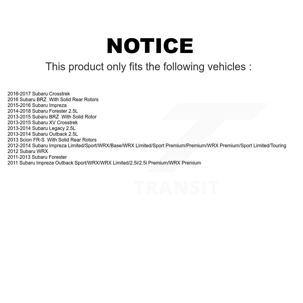 Front Rear Ceramic Brake Pads Kit For Subaru Forester Impreza Outback XV Crosstrek Legacy Scion FR-S BRZ WRX KTC-100237