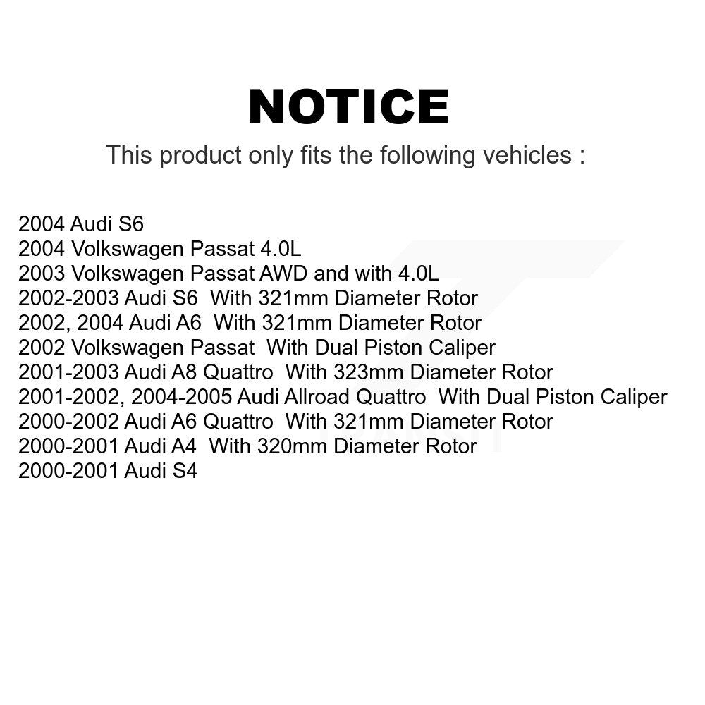 Front Rear Ceramic Brake Pads Kit For Volkswagen Passat Audi A6 Quattro Allroad S4 A4 A8 S6 KTC-100467