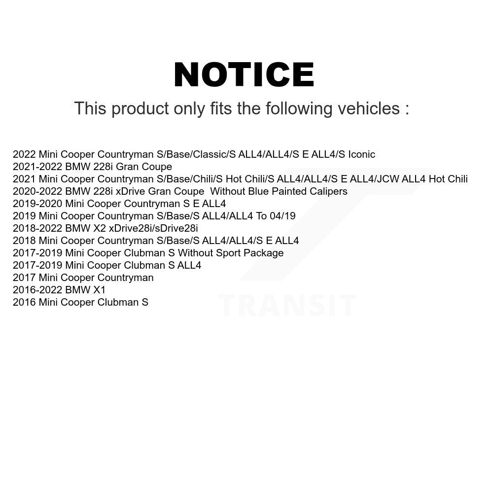 Front Rear Ceramic Brake Pads Kit For BMW X1 Mini Cooper Countryman Clubman X2 228i Gran Coupe xDrive KTC-100560