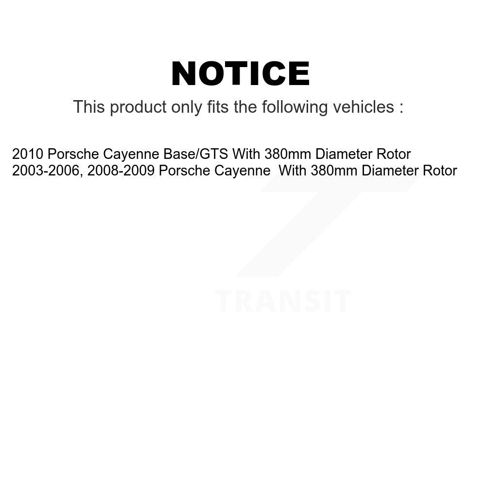 Front Rear Ceramic Brake Pads Kit For Porsche Cayenne With 380mm Diameter Rotor KTC-100608