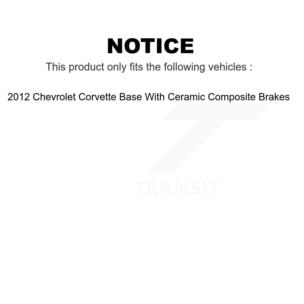 Front Rear Ceramic Brake Pads Kit For 2012 Chevrolet Corvette Base With Composite Brakes KTC-100702