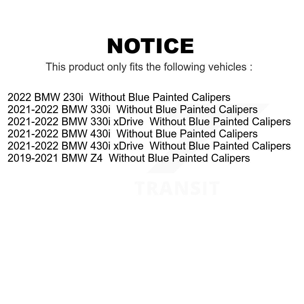 Front Rear Ceramic Brake Pads Kit For BMW Z4 230i 330i 430i xDrive Without Blue Painted Calipers KTC-100739