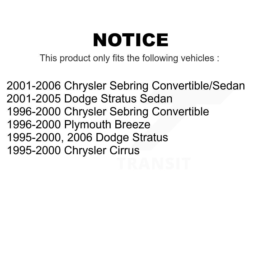 Front Suspension Control Arm And Ball Joint Assembly Stabilizer Bar Link Kit For Chrysler Sebring Dodge Stratus Cirrus Plymouth Breeze KTR-100016