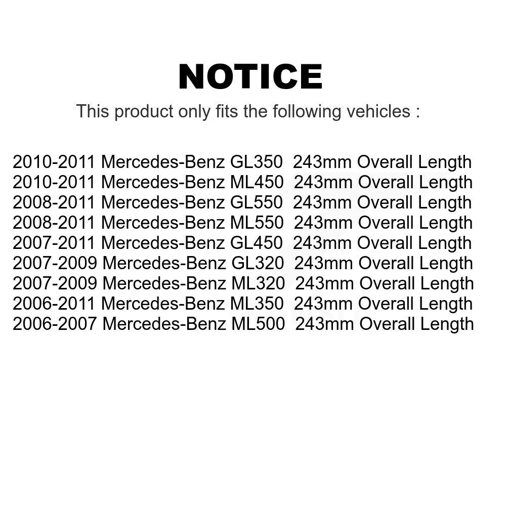 Front Suspension Control Arm And Ball Joint Assembly Stabilizer Bar Link Kit For Mercedes-Benz ML350 GL450 GL550 ML500 ML320 ML550 GL320 GL350 ML450 243mm Overall Length KTR-100018