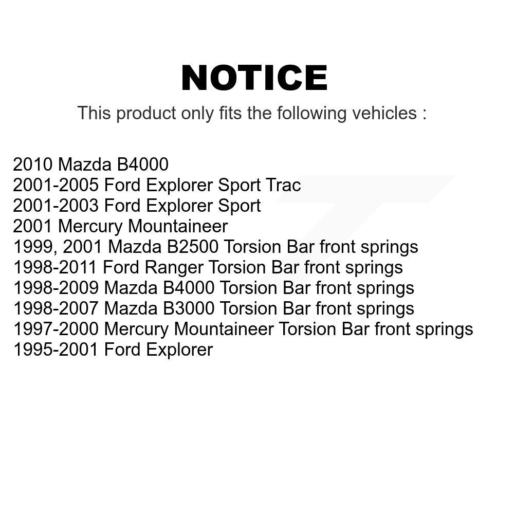 Front Suspension Control Arm And Ball Joint Assembly Stabilizer Bar Link Kit For Ford Ranger Explorer Sport Trac Mazda Mercury Mountaineer B3000 B4000 B2500 KTR-100084