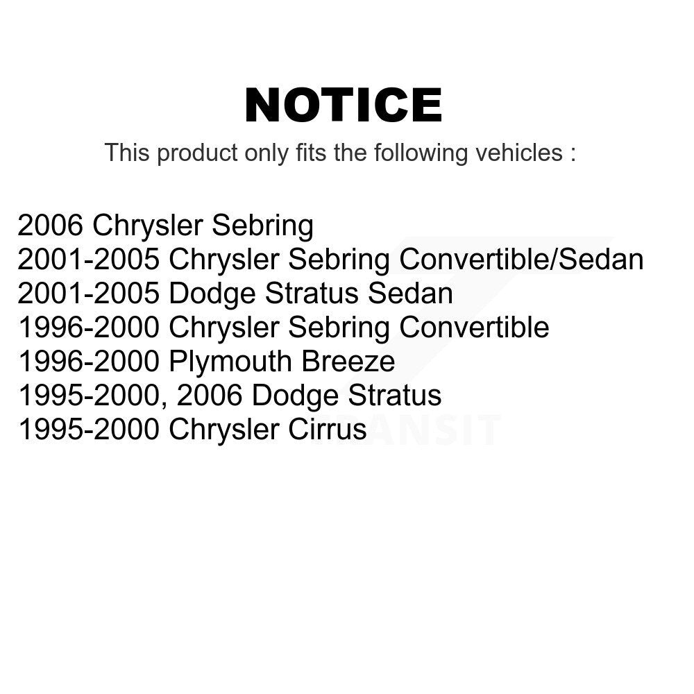 Front Suspension Control Arm And Ball Joint Assembly Stabilizer Bar Link Kit For Chrysler Sebring Dodge Stratus Cirrus Plymouth Breeze KTR-100174