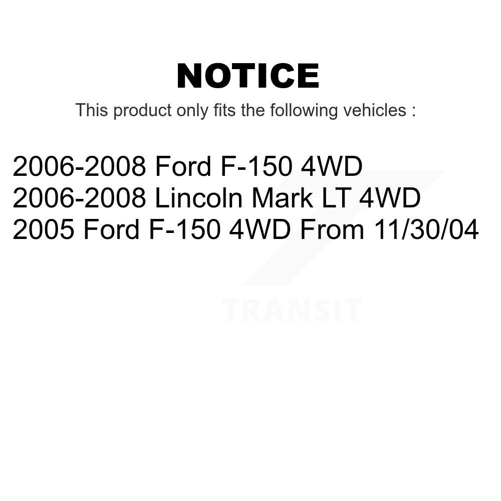 Front Suspension Control Arm And Ball Joint Assembly Stabilizer Bar Link Kit For Ford F-150 Lincoln Mark LT 4WD KTR-100185