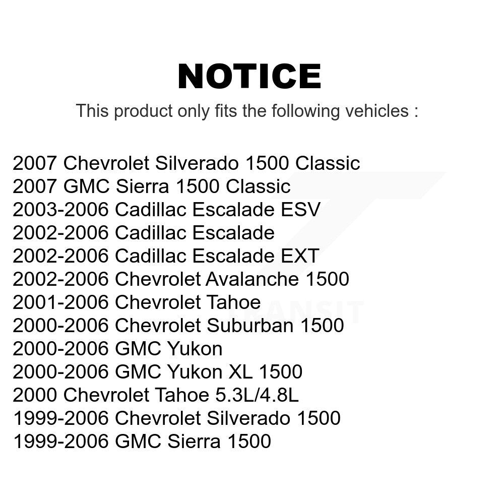 Front Suspension Control Arm And Ball Joint Assembly Stabilizer Bar Link Kit For Chevrolet Silverado 1500 GMC Tahoe Sierra Suburban Yukon Avalanche XL Cadillac Classic Escalade ESV EXT KTR-100327