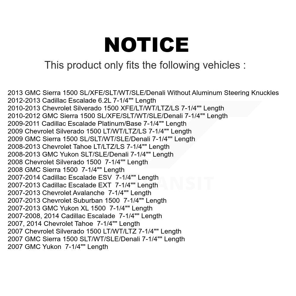 Front Suspension Control Arm And Ball Joint Assembly Steering Tie Rod End Stabilizer Bar Link Kit (8Pc) For Chevrolet Silverado 1500 GMC Sierra Tahoe Suburban Yukon Cadillac XL Avalanche Escalade ESV EXT KTR-100357