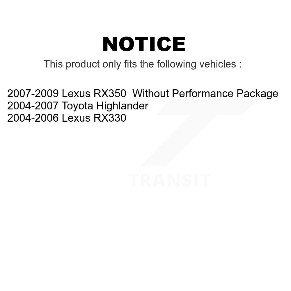 Front Suspension Control Arm And Ball Joint Assembly Steering Tie Rod End Stabilizer Bar Link Kit (8Pc) For Lexus Toyota Highlander RX350 RX330 KTR-100383