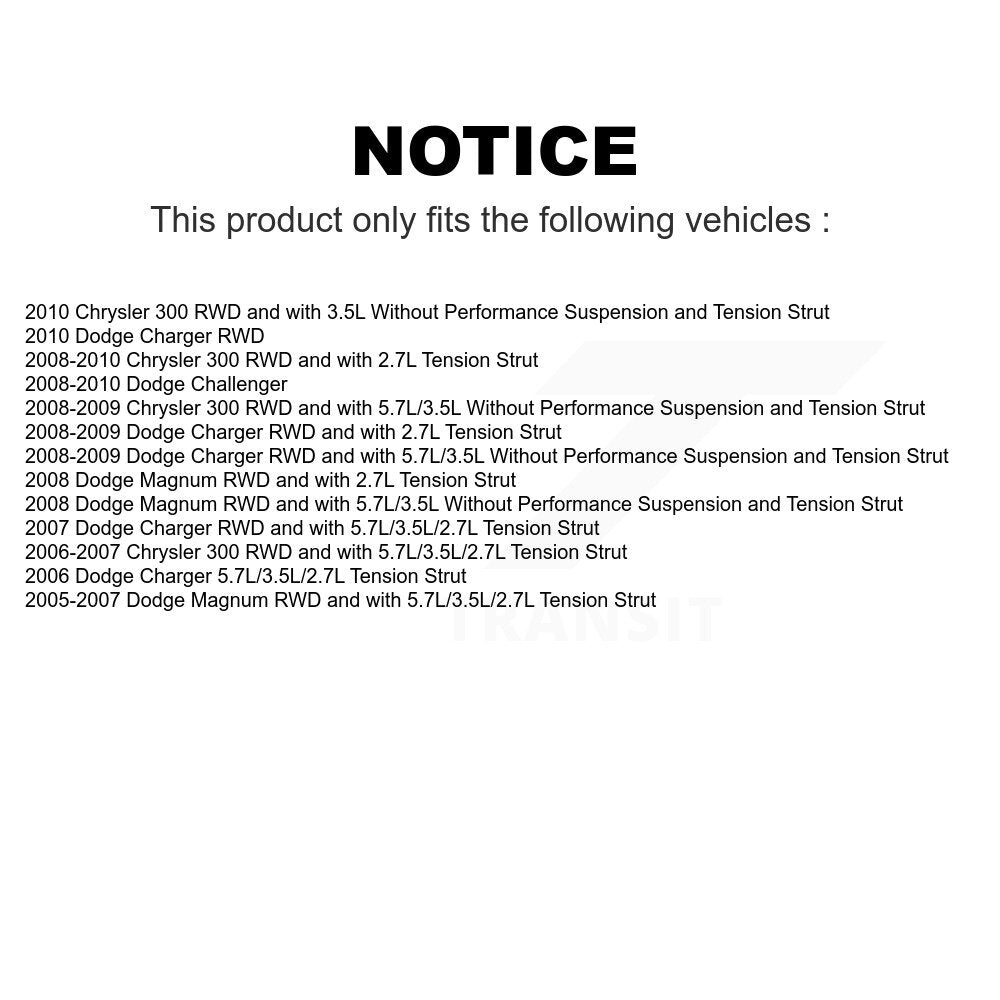Front Suspension Control Arm And Ball Joint Assembly Steering Tie Rod End Stabilizer Bar Link Kit (8Pc) For Dodge Charger Chrysler 300 Magnum Challenger KTR-100483