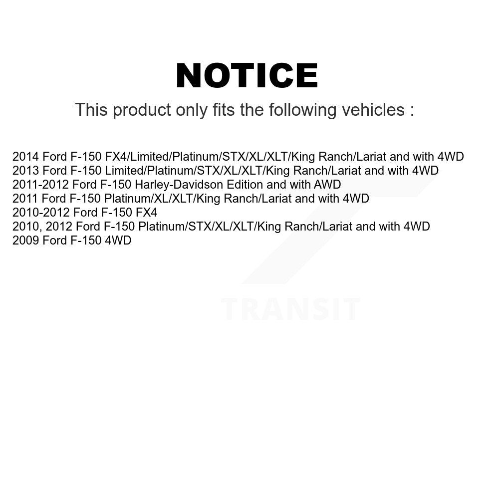 Front Suspension Control Arm And Ball Joint Assembly Steering Tie Rod End Stabilizer Bar Link Kit (8Pc) For Ford F-150 KTR-100526