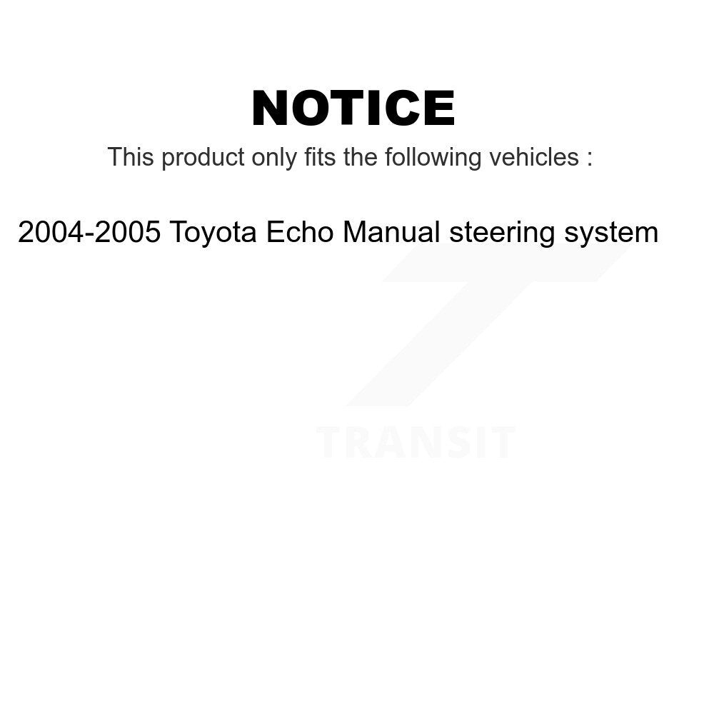 Front Suspension Control Arm And Ball Joint Assembly Steering Tie Rod End Stabilizer Bar Link Kit (8Pc) For 2004-2005 Toyota Echo Manual steering system KTR-100588