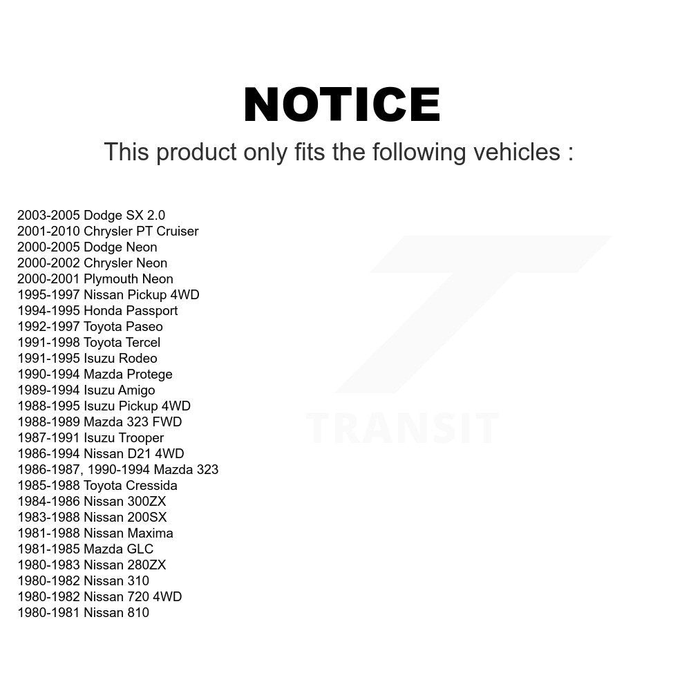 Front Suspension Stabilizer Bar Link Pair For Chrysler PT Cruiser Nissan Neon Dodge D21 Pickup Toyota Isuzu Tercel Plymouth Rodeo Mazda 300ZX 280ZX Trooper Paseo Maxima Protege 323 720 Honda Passport 200SX Cressida Amigo GLC 310 810 SX 2.0 KTR-100667