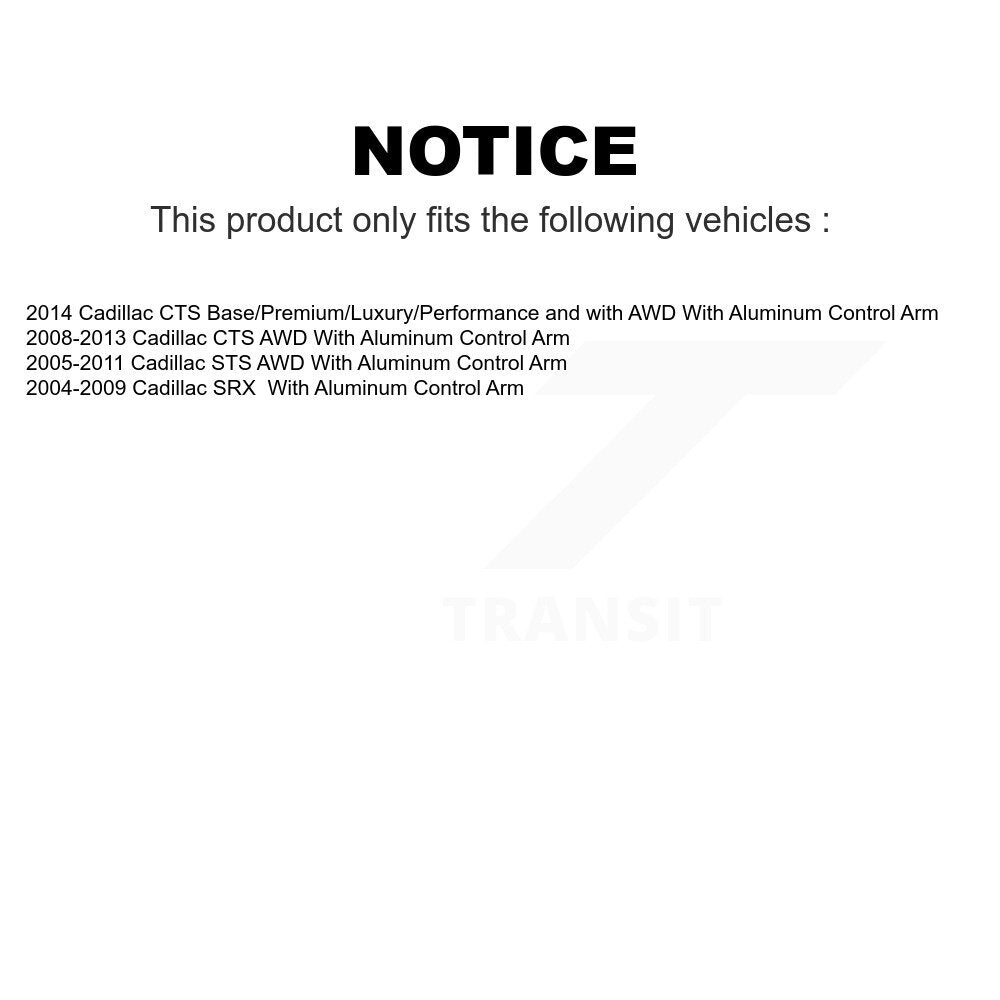 Front Suspension Ball Joints Pair For Cadillac CTS SRX STS With Aluminum Control Arm KTR-101178