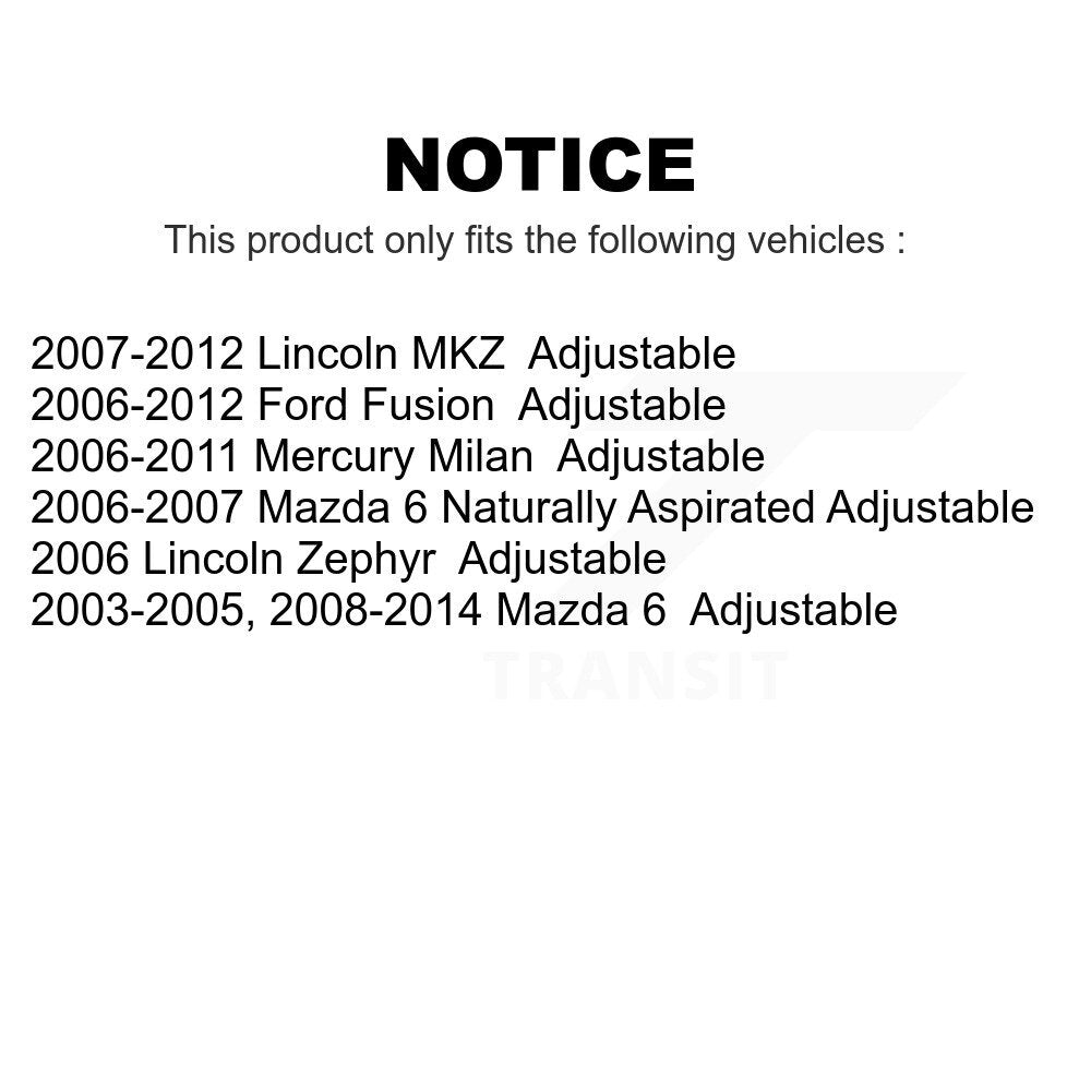 Front Suspension Ball Joints Pair For Ford Fusion Mazda 6 Lincoln MKZ Mercury Milan Zephyr Adjustable KTR-101299