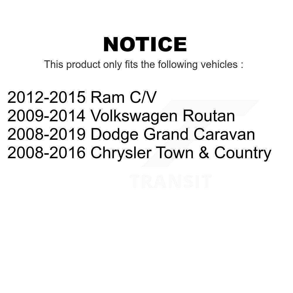 Front Suspension Control Arm And Ball Joint Assembly Kit For Dodge Grand Caravan Chrysler Town & Country Volkswagen Routan Ram C/V KTR-101453