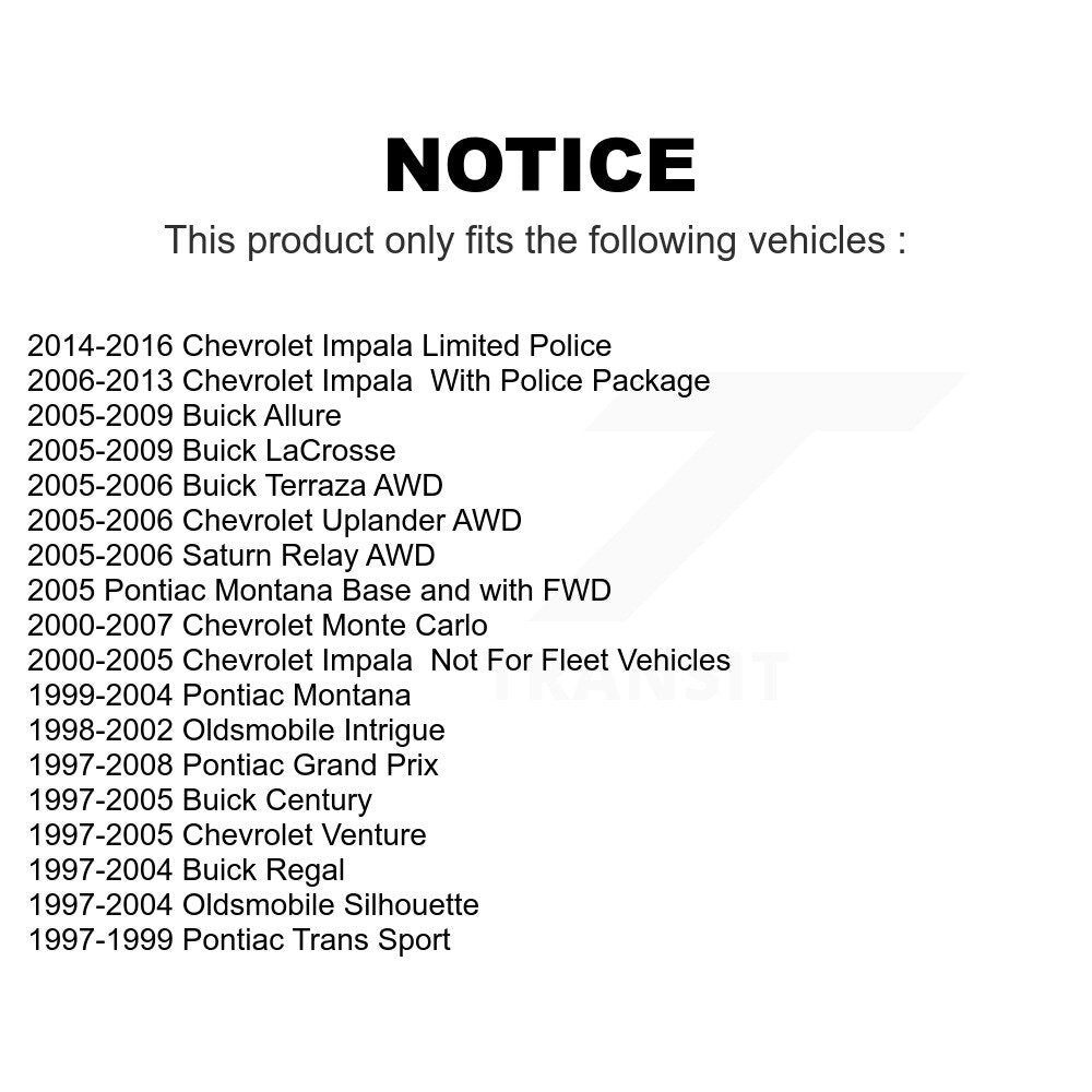 Front Suspension Control Arm And Ball Joint Assembly Kit For Chevrolet Impala Buick Pontiac Grand Prix Century LaCrosse Monte Carlo Venture Limited Regal Oldsmobile Montana Uplander Intrigue Silhouette Terraza Saturn Relay Trans Sport Allure KTR-101492