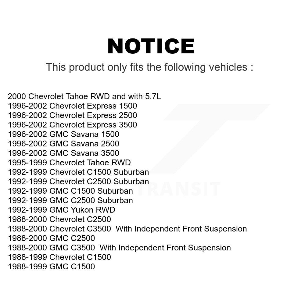 Front Steering Tie Rod End Kit For Chevrolet C1500 GMC Tahoe C2500 C3500 Express 3500 Suburban Yukon 1500 2500 Savana KTR-101848
