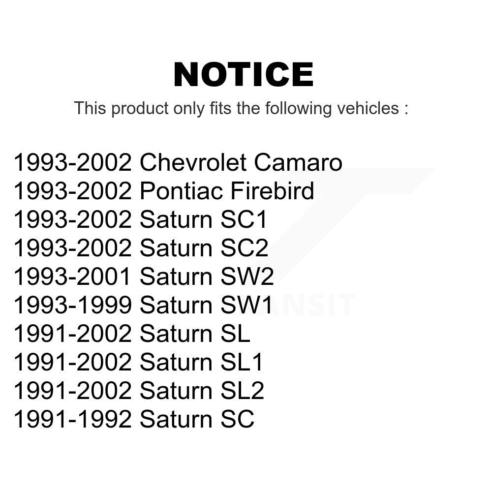 Front Steering Tie Rod End Kit For Saturn Chevrolet Camaro SL2 Pontiac Firebird SL1 SC2 SL SC1 SW2 SW1 SC KTR-101865
