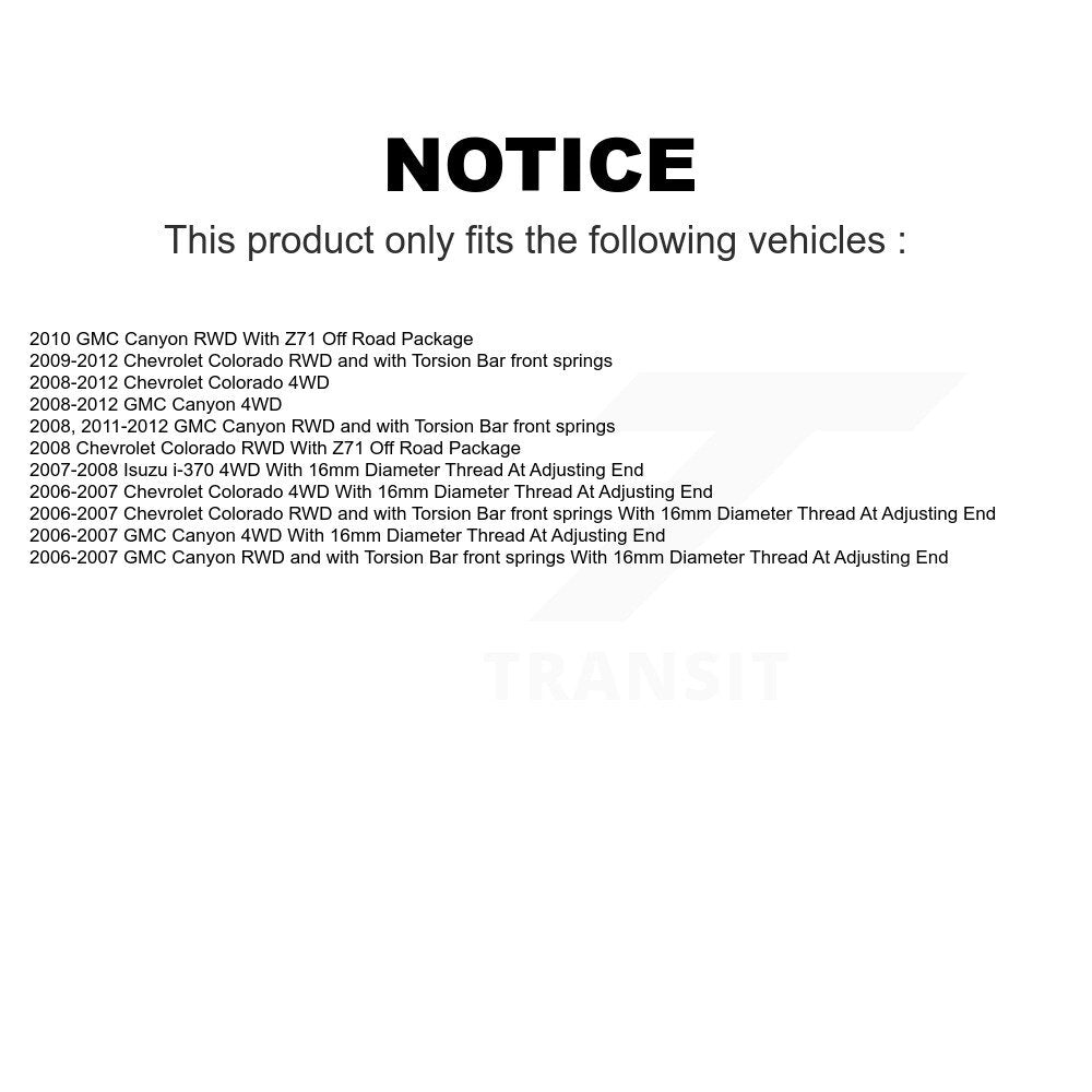 Front Steering Tie Rod End Kit For Chevrolet Colorado GMC Canyon Isuzu i-370 KTR-101913