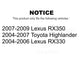 Front Steering Tie Rod End Kit For Lexus Toyota Highlander RX350 RX330 KTR-101982