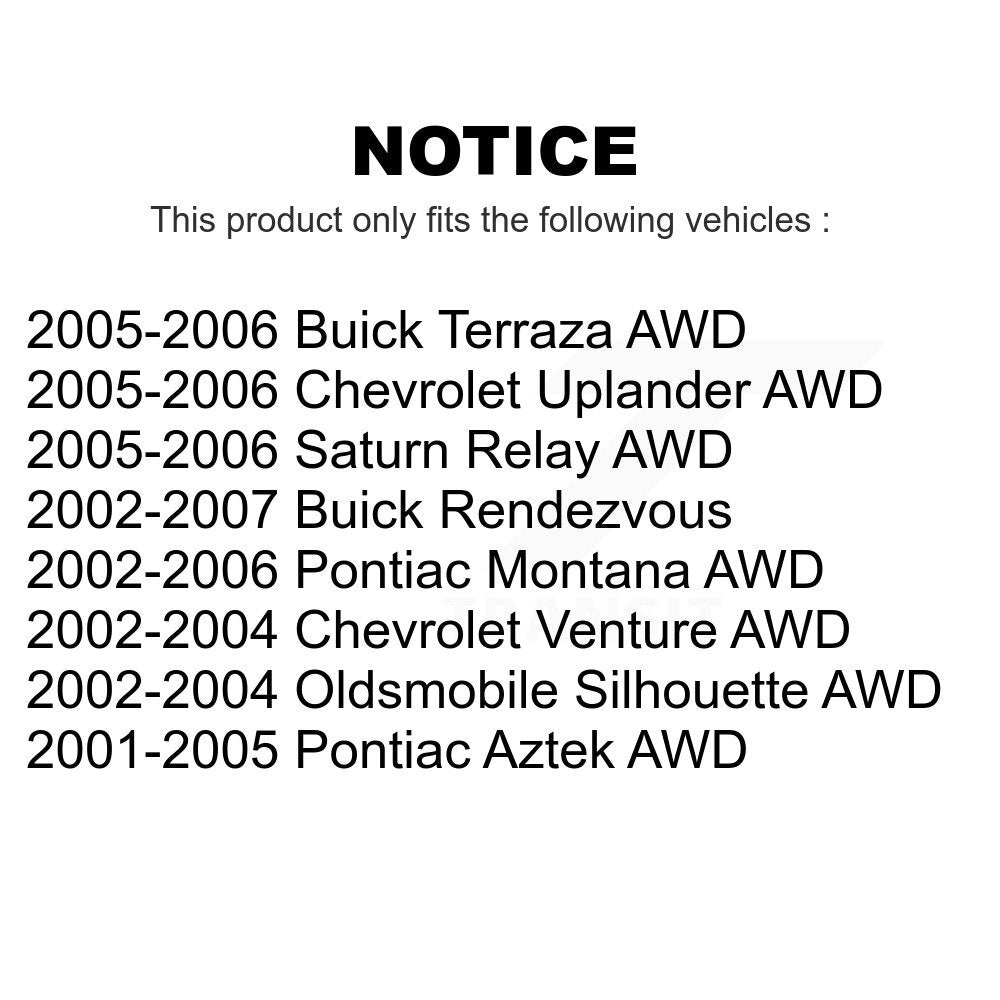 Front Rear Suspension Stabilizer Bar Link Kit For Buick Rendezvous Chevrolet Pontiac Venture Montana Uplander Aztek Terraza Oldsmobile Silhouette Saturn Relay KTR-101994