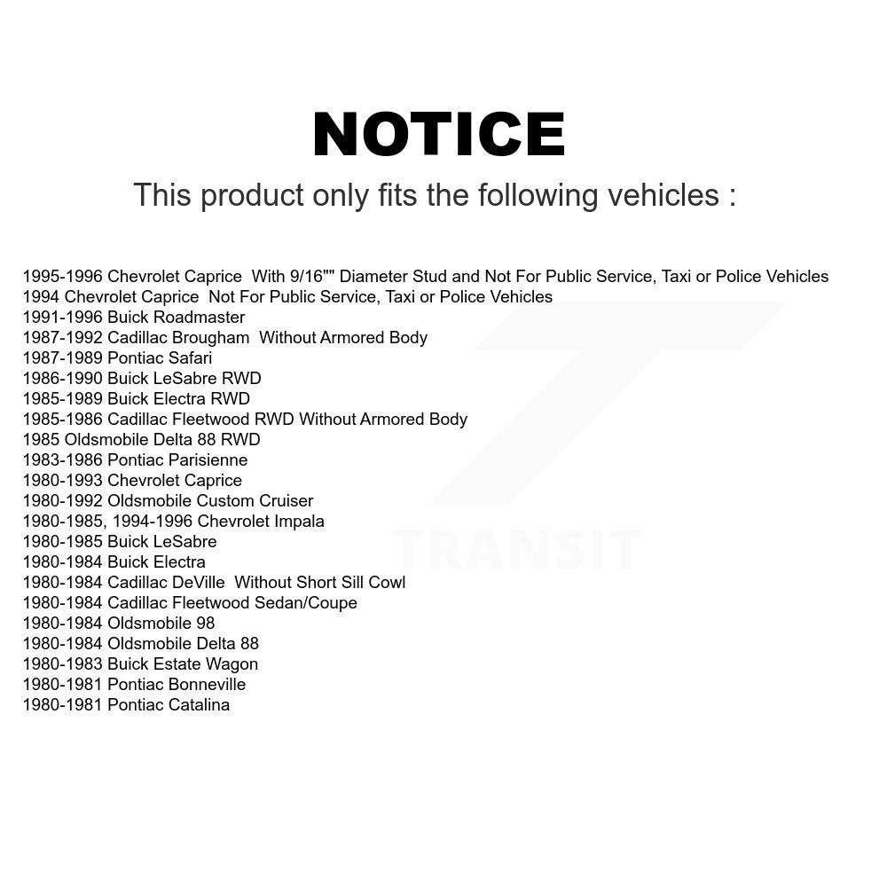 Front Suspension Ball Joint And Tie Rod End Kit For Chevrolet Caprice Buick Cadillac Roadmaster Impala Oldsmobile LeSabre Brougham Delta 88 Electra DeVille Fleetwood Pontiac 98 Parisienne Custom Cruiser Bonneville Safari Catalina Estate Wagon KTR-102349