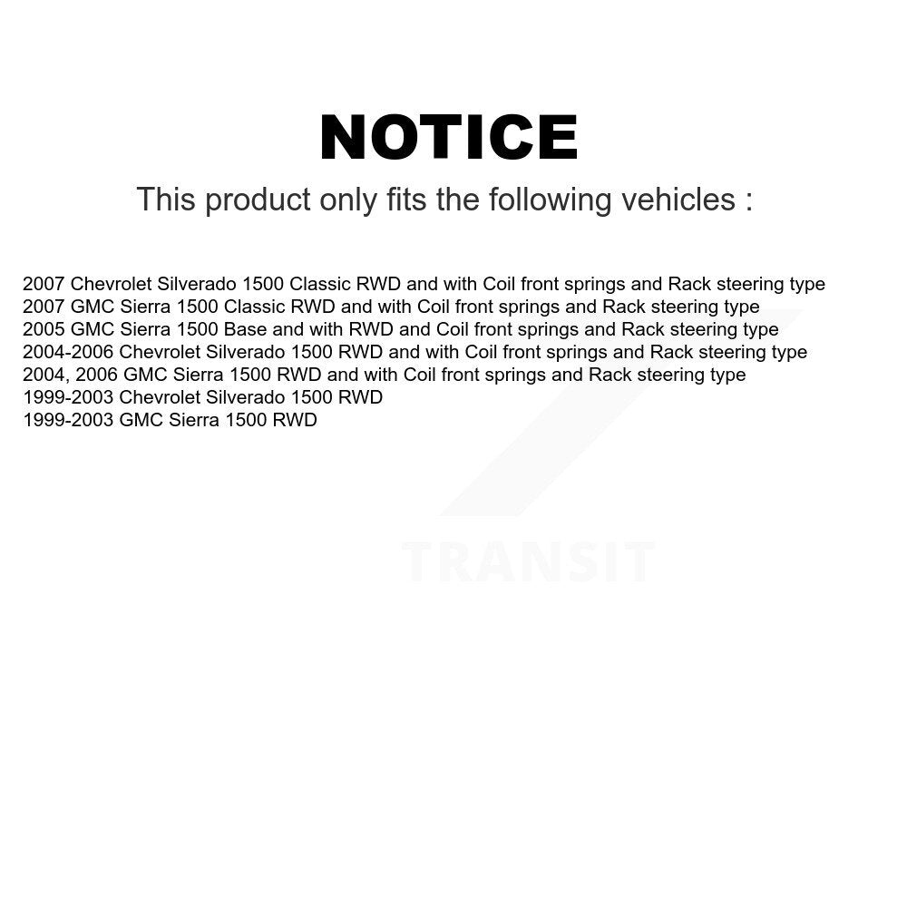 Front Suspension Ball Joint And Tie Rod End Kit For Chevrolet Silverado 1500 GMC Sierra Classic KTR-102359