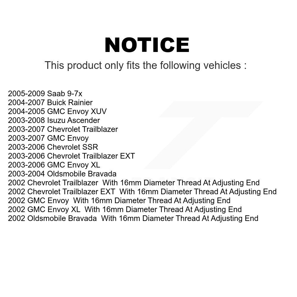 Front Suspension Ball Joint And Tie Rod End Kit For Chevrolet Trailblazer GMC Envoy EXT XL Buick Rainier Oldsmobile Bravada XUV SSR Isuzu Ascender Saab 9-7x KTR-102496