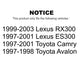 Front Suspension Control Arm And Tie Rod End Kit For Toyota Camry Lexus RX300 ES300 Avalon KTR-102552