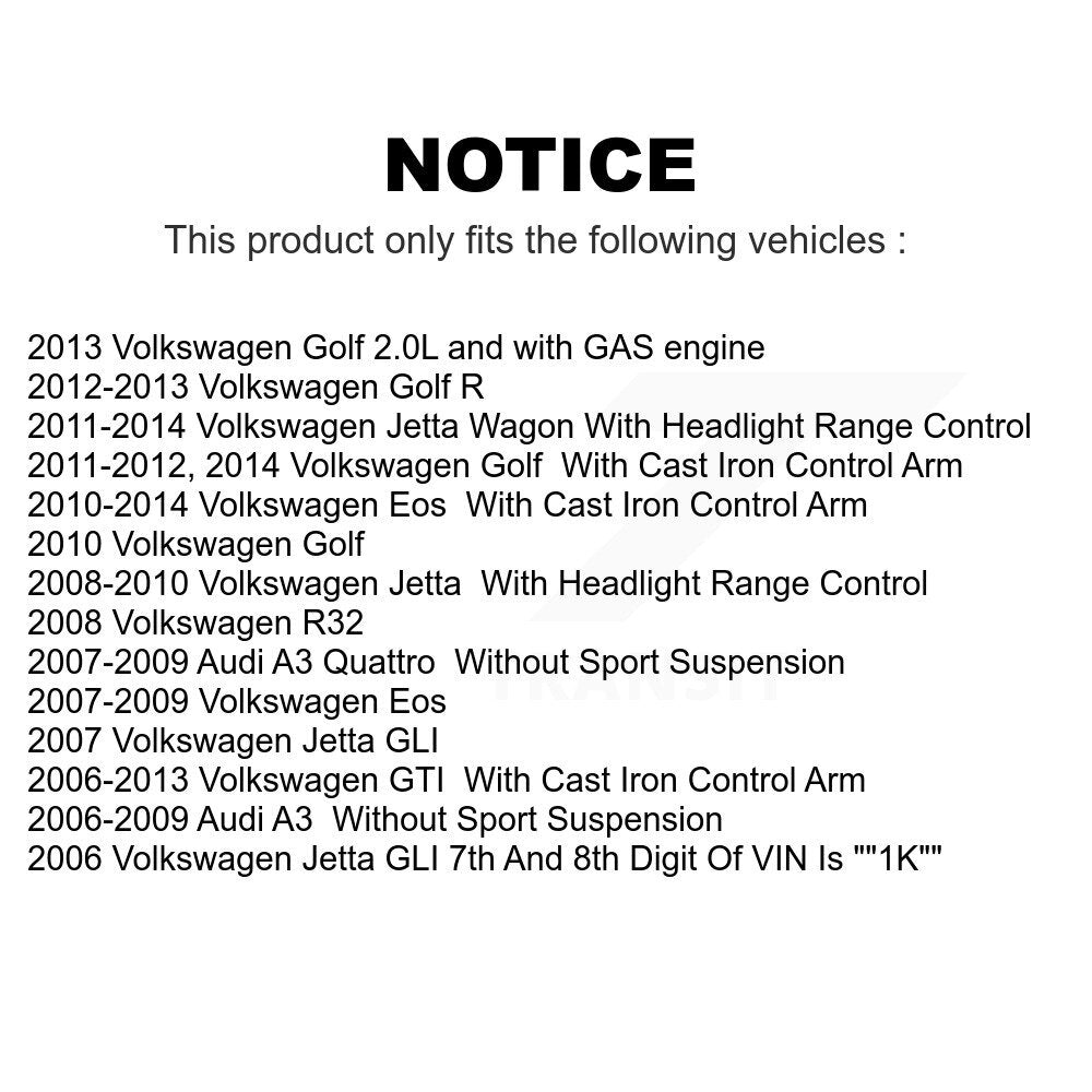 Front Suspension Control Arm And Tie Rod End Kit For Volkswagen Jetta GTI Golf Eos Audi A3 R R32 Quattro KTR-102578