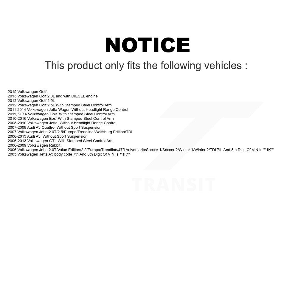 Front Suspension Control Arm And Tie Rod End Kit For Volkswagen Jetta GTI Golf Rabbit Audi A3 Eos Quattro KTR-102580