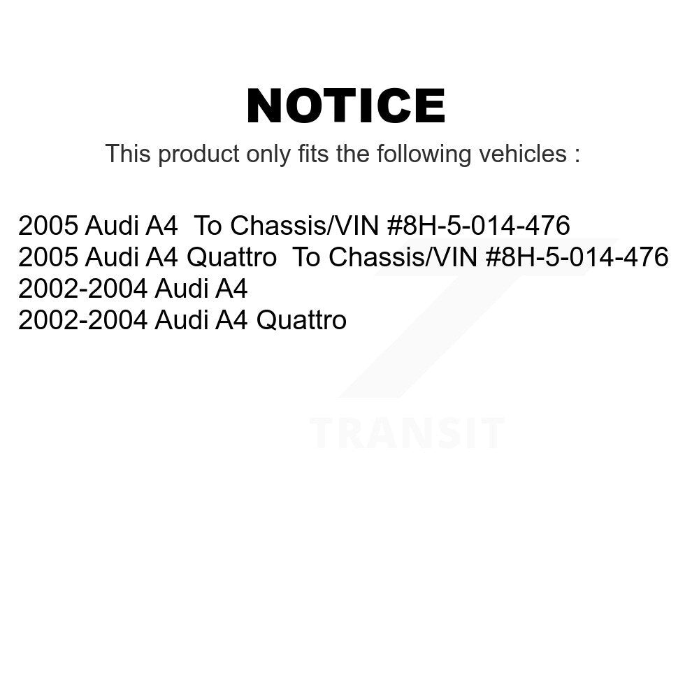 Front Suspension Control Arm Assembly And Tie Rod End Kit For Audi A4 Quattro KTR-102622