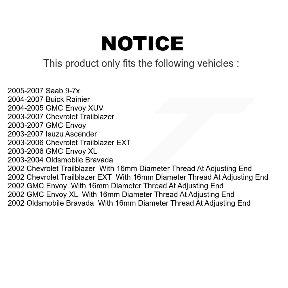 Front Suspension Control Arm Assembly And Tie Rod End Kit For Chevrolet Trailblazer GMC Envoy EXT XL Buick Rainier Oldsmobile Bravada XUV Isuzu Ascender Saab 9-7x KTR-102639
