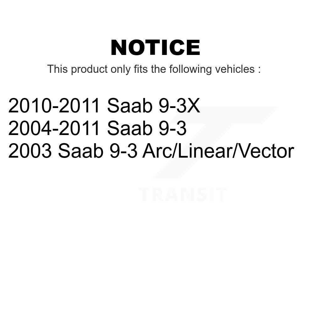 Front Suspension Control Arm Assembly And Tie Rod End Kit For Saab 9-3 9-3X KTR-102651