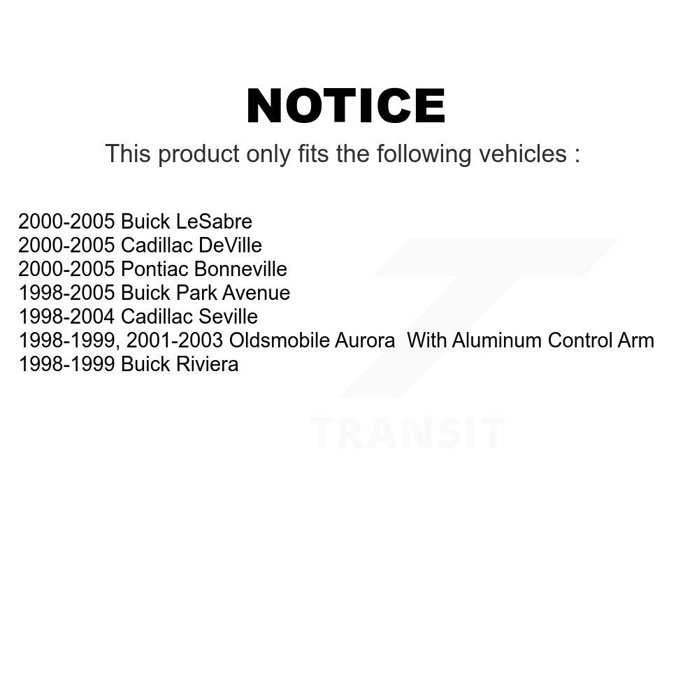 Front Suspension Control Arm Assembly And Tie Rod End Kit For Buick LeSabre Cadillac DeVille Park Avenue Pontiac Bonneville Seville Oldsmobile Aurora Riviera KTR-102729
