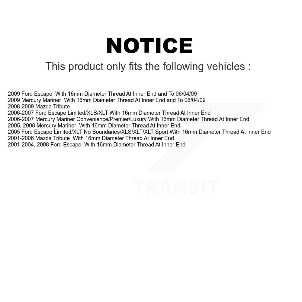 Front Suspension Control Arm Assembly And Tie Rod End Kit For Ford Escape Mazda Tribute Mercury Mariner KTR-102919