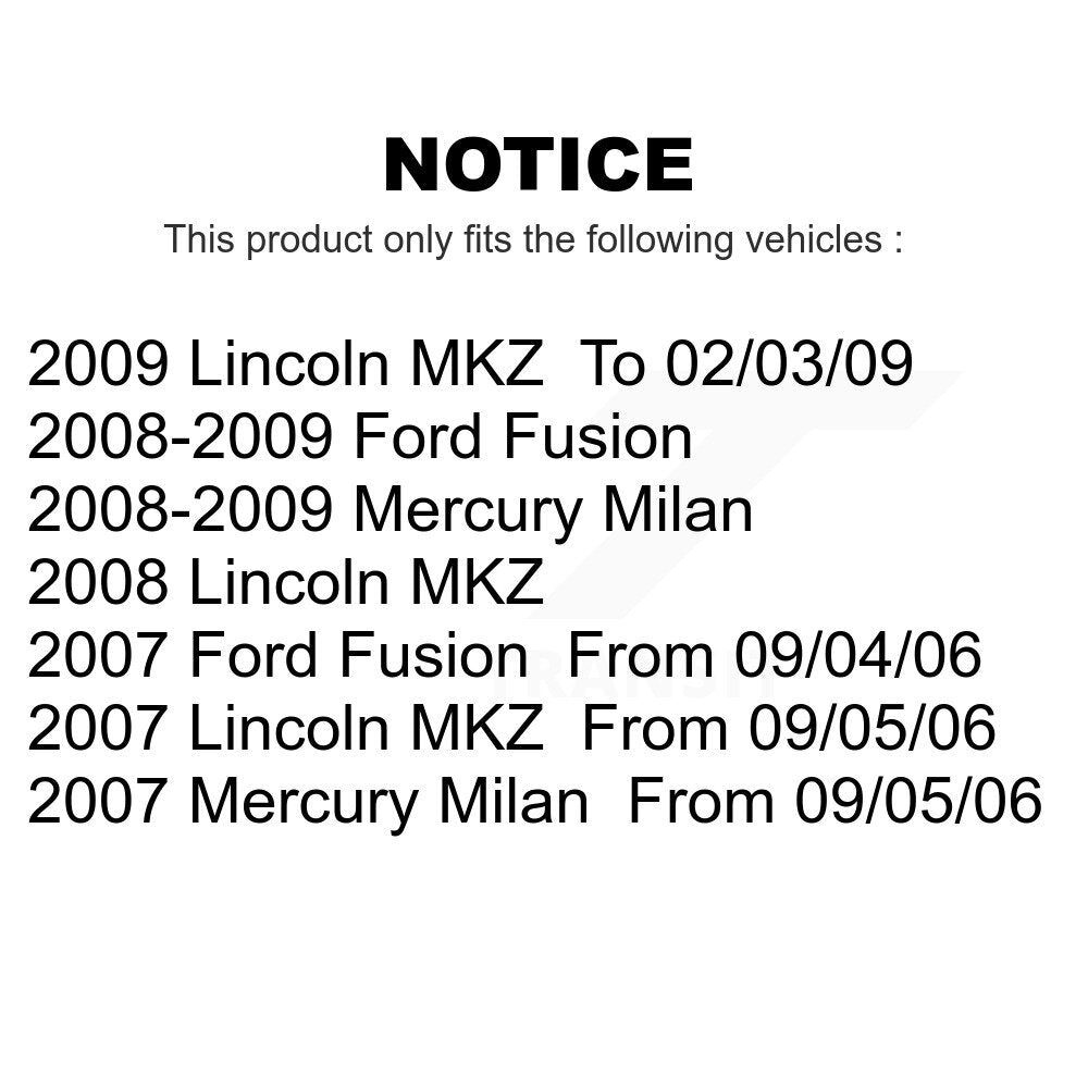 Front Suspension Control Arm And Ball Joint Assembly Steering Tie Rod End Stabilizer Bar Link Kit (8Pc) For Ford Fusion Lincoln MKZ Mercury Milan KTR-103255