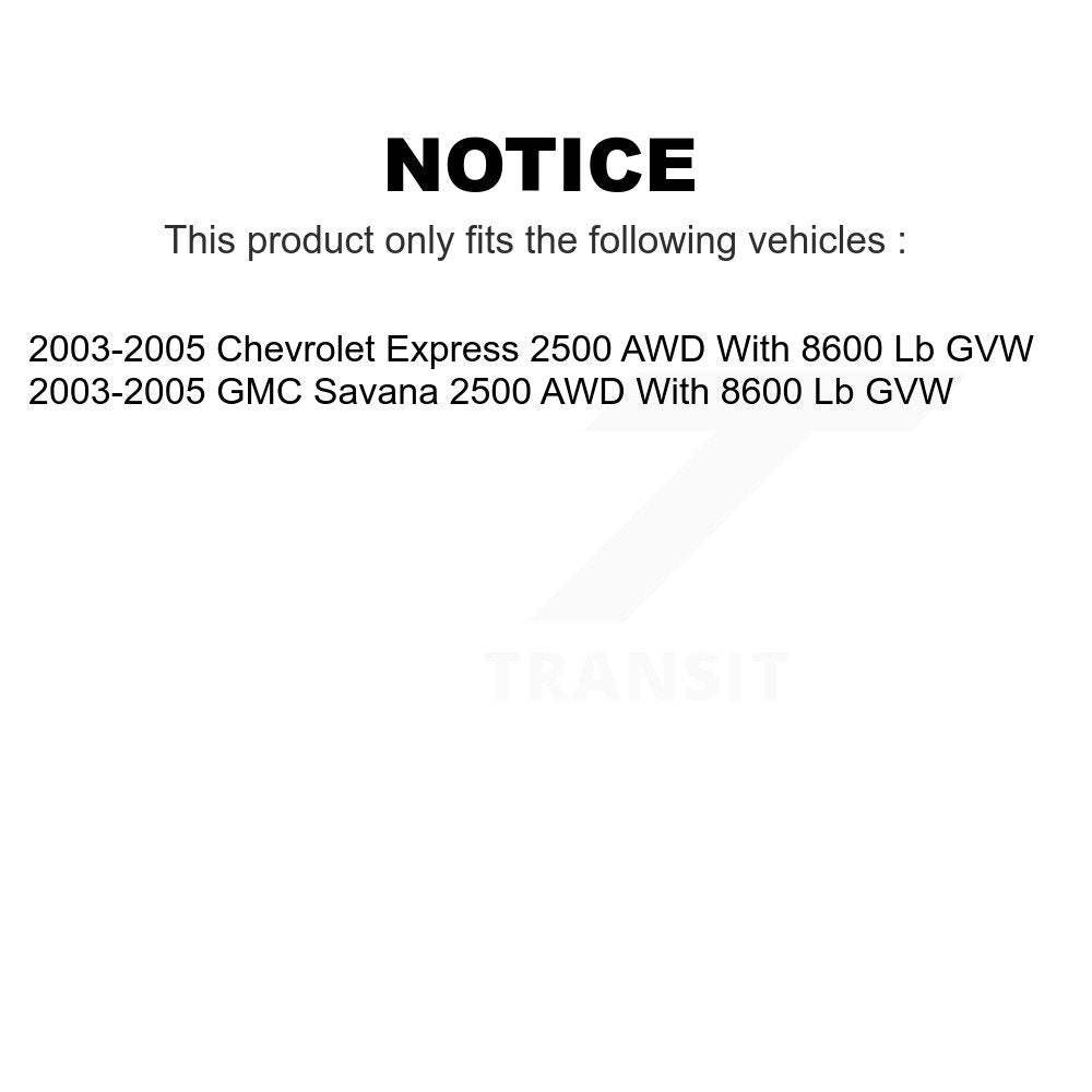 Front Suspension Control Arms And Upper Ball Joints Kit For 2003-2005 Chevrolet Express 2500 GMC Savana With 8600 Lb GVW AWD KTR-103323