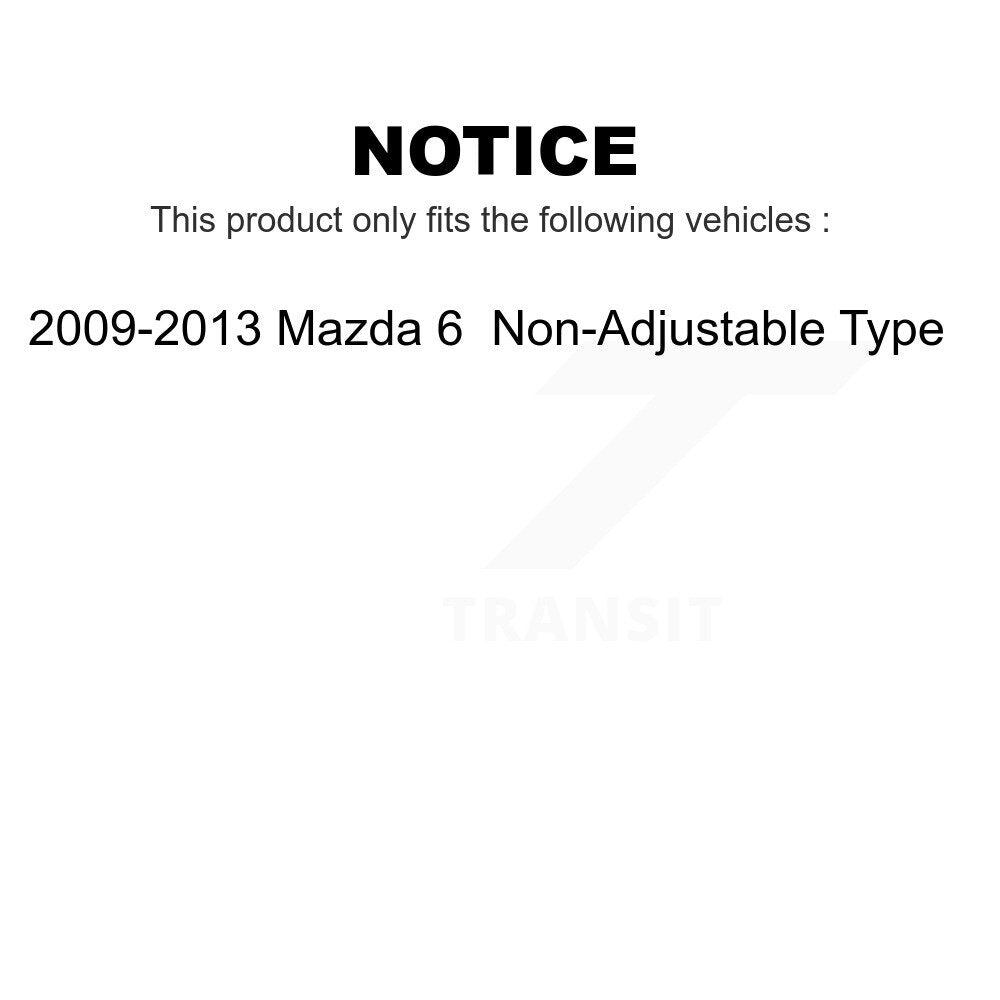 Front Suspension Control Arms And Upper Ball Joints Kit For 2009-2013 Mazda 6 Non-Adjustable Type KTR-103328