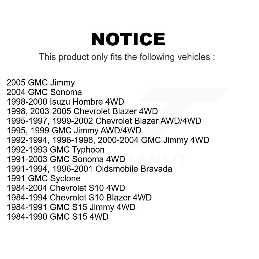 Front Suspension Control Arms And Lower Ball Joints Kit For Chevrolet S10 Blazer GMC Sonoma Jimmy Oldsmobile Bravada S15 Isuzu Hombre Typhoon Syclone KTR-103356